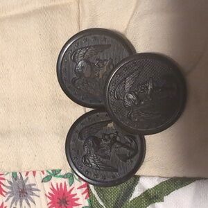 WWII USMC Brass Uniform Buttons Set of 3